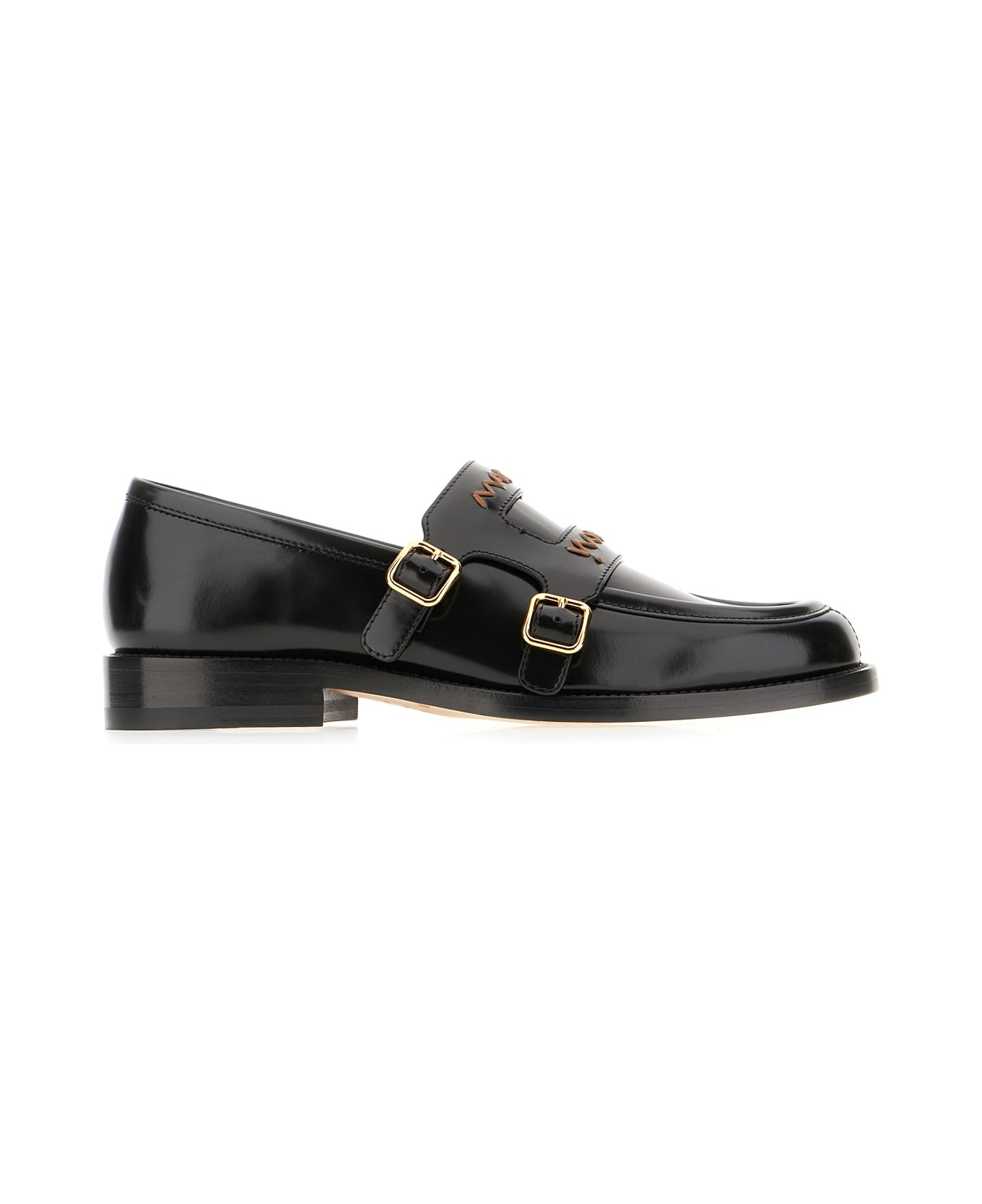 Black Leather Loafers - 1