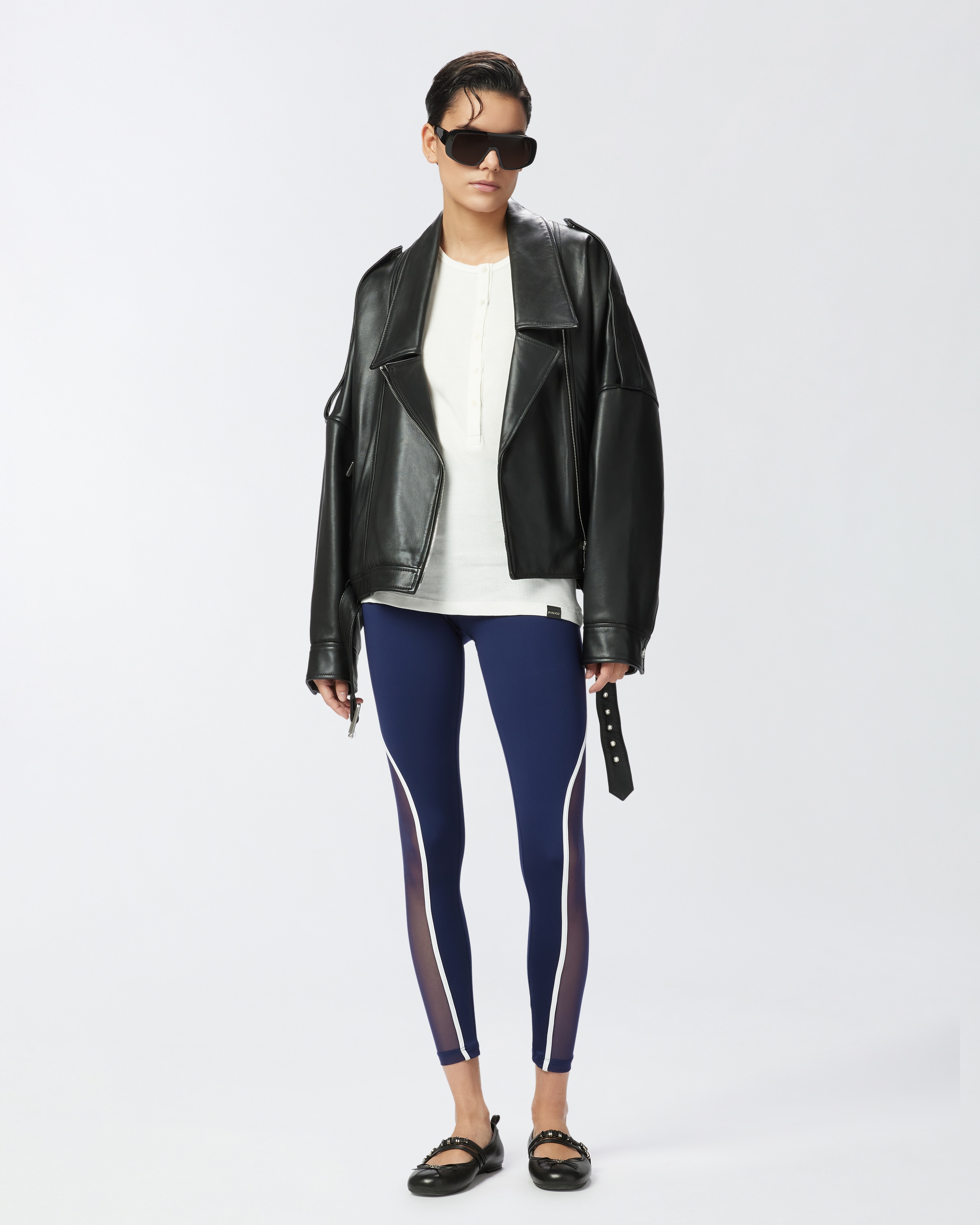 LEGGINGS WITH SHEER INSERTS - 2