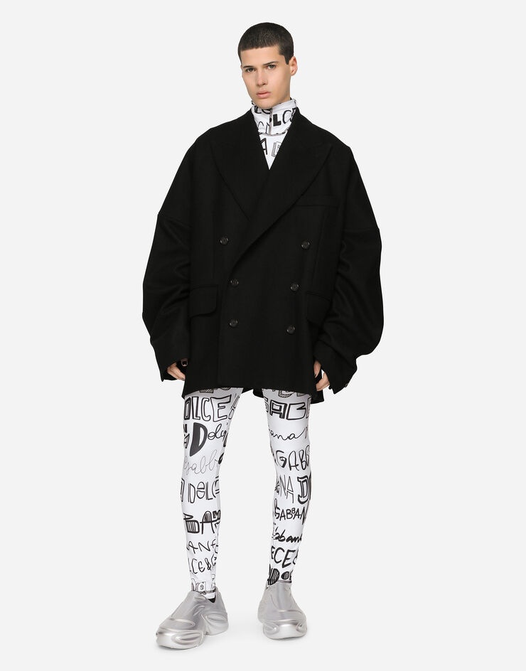 Double-breasted technical wool pea coat - 1