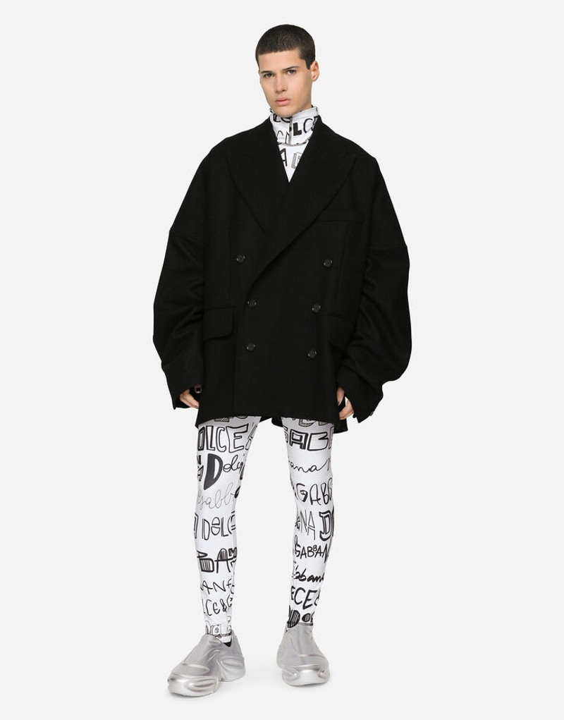 Double-breasted technical wool pea coat 1