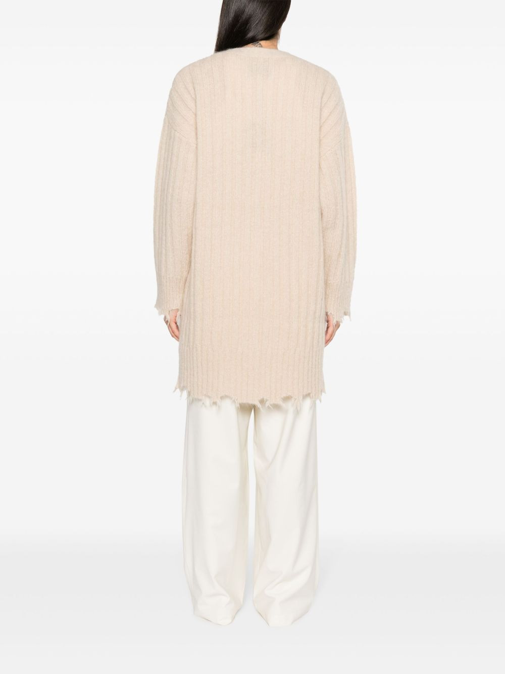 Base distressed ribbed cardi-coat - 4