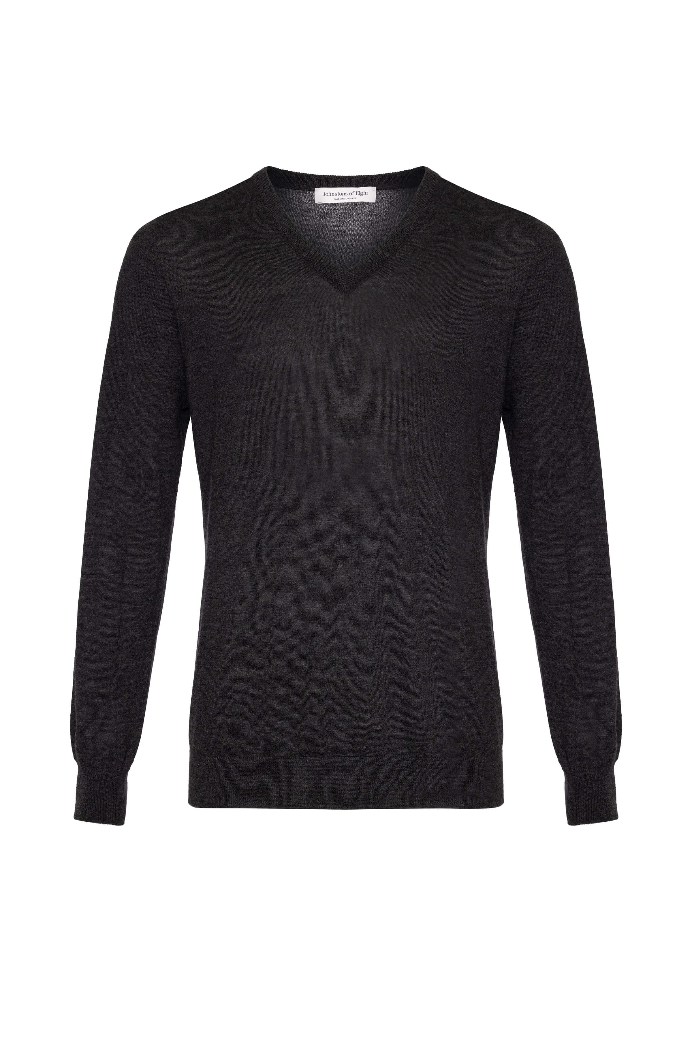 Superfine Cashmere Grey V Neck Jumper - 5