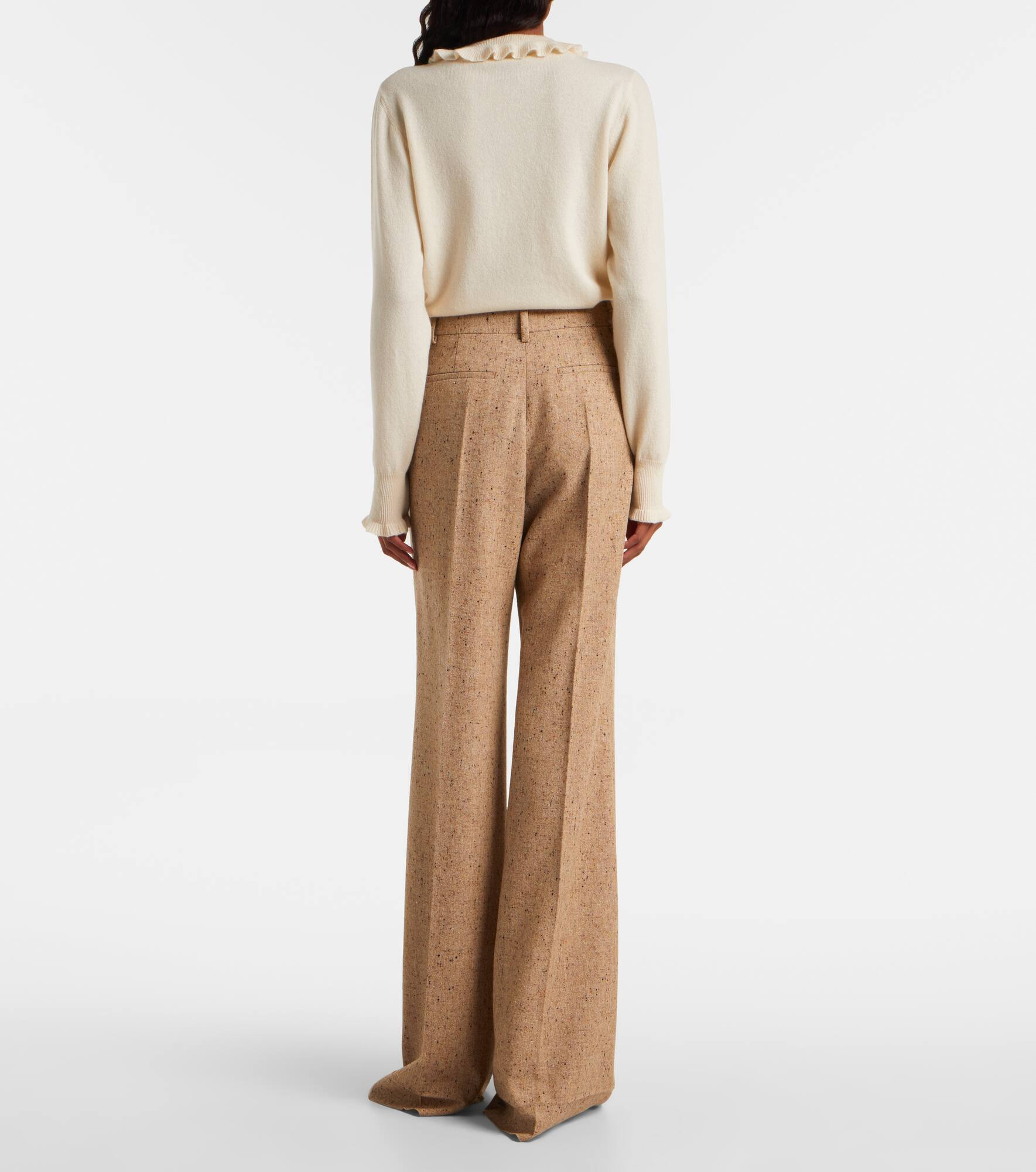 High-rise virgin wool wide-leg pants - 3