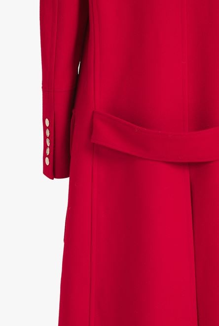 Long red wool coat - 5