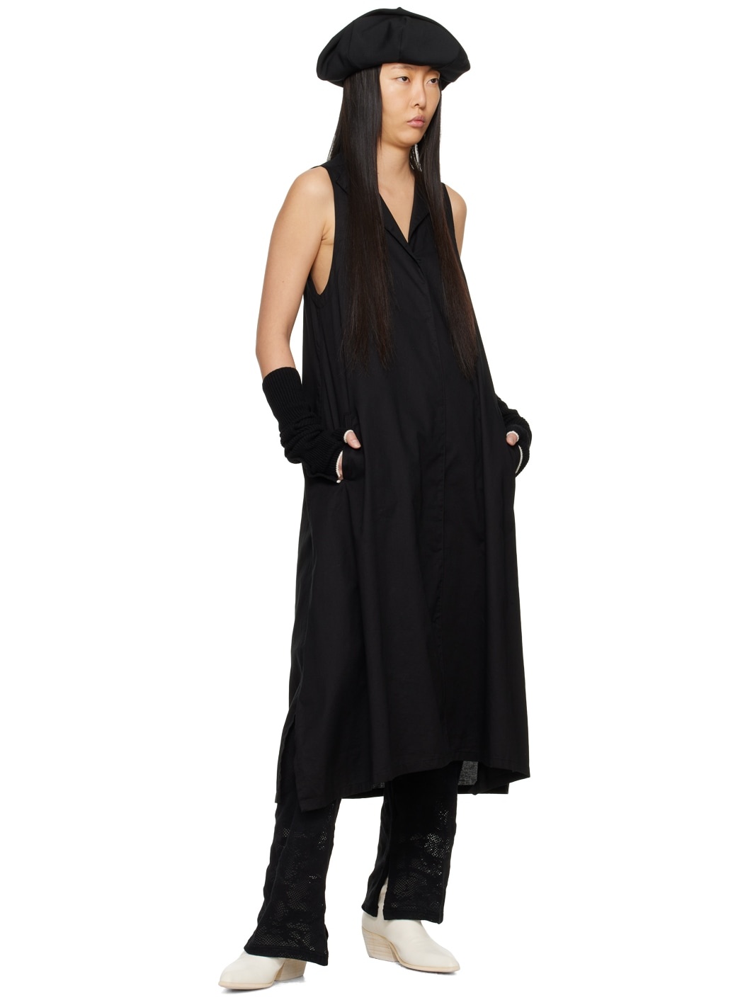 Black Sleeveless Midi Dress - 5