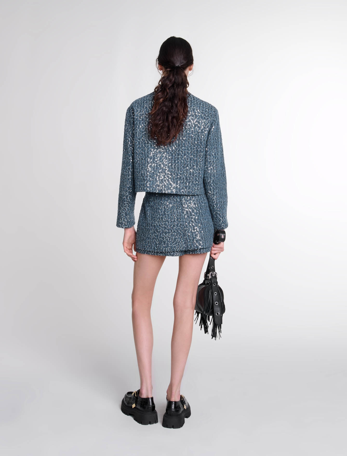 Sequinned tweed jacket - 4