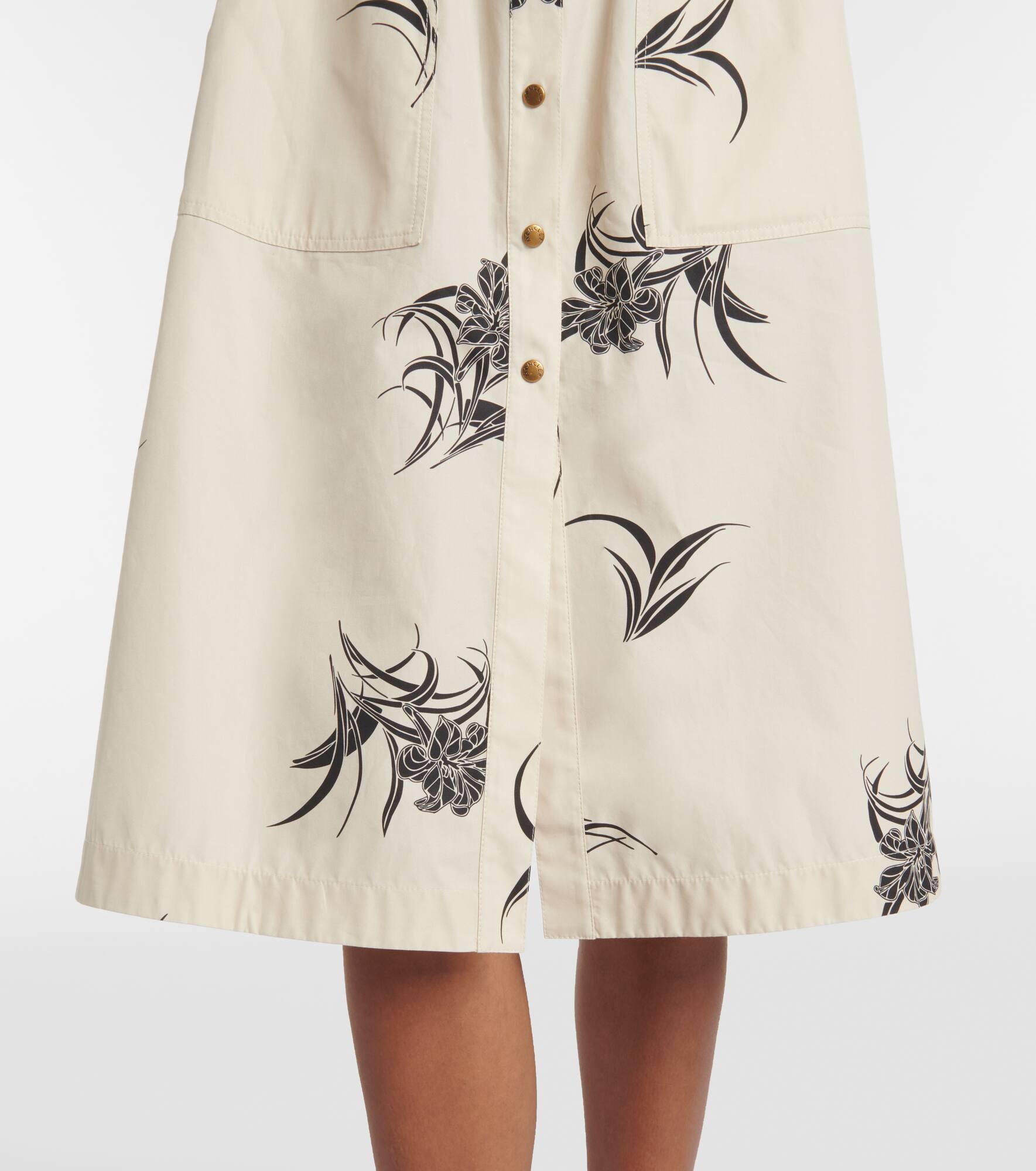 Floral cotton poplin shirt dress - 6