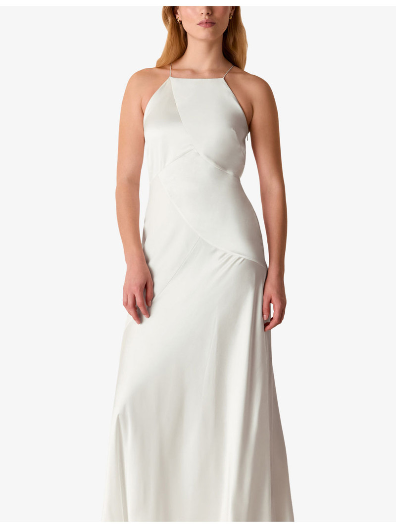 Eileen high-neck silk maxi wedding dress 3