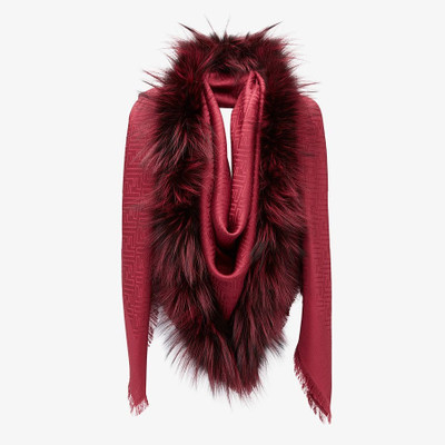 FENDI Red silk and wool shawl outlook