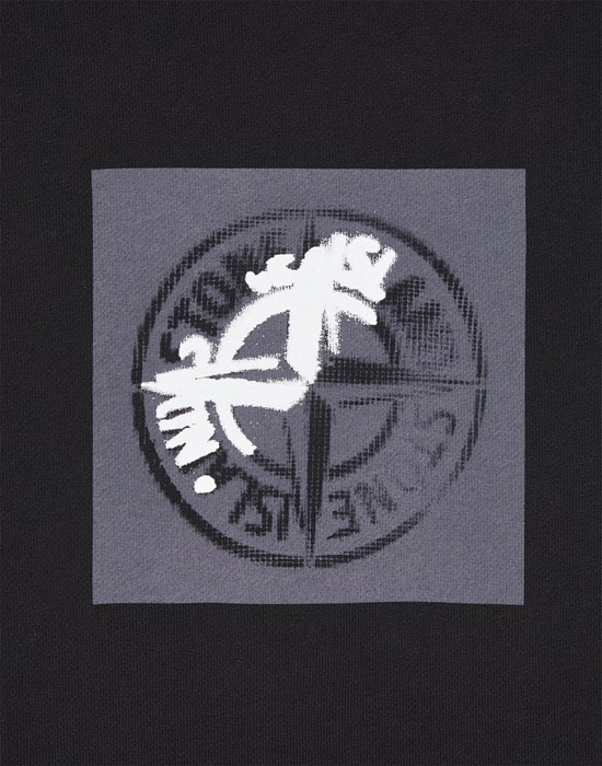 Stone Island 66559 'INSTITUTIONAL ONE' PRINT BLACK | REVERSIBLE