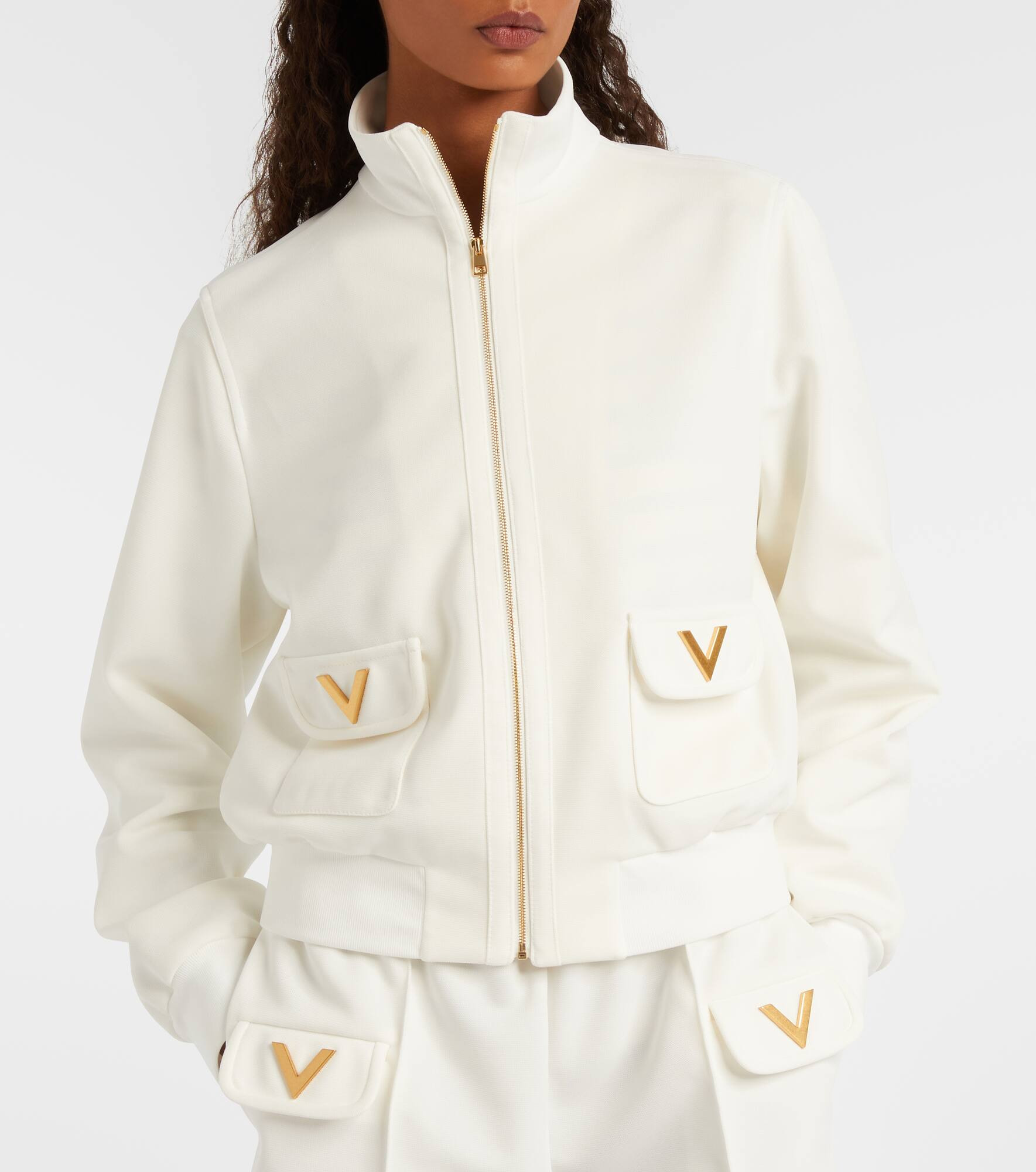 Logo jersey zip-up sweatshirt - 6