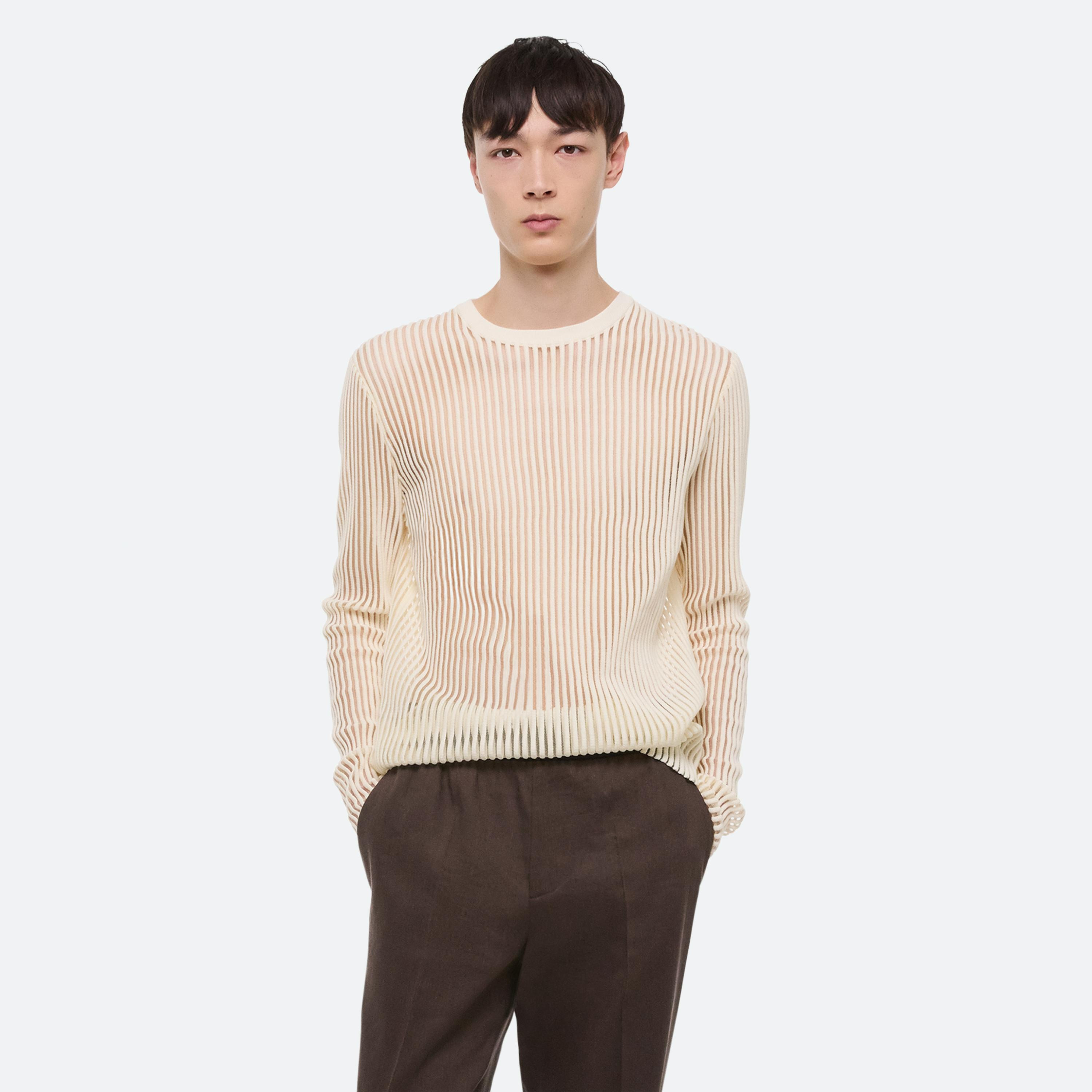 SPACED SHEER CREWNECK - 8