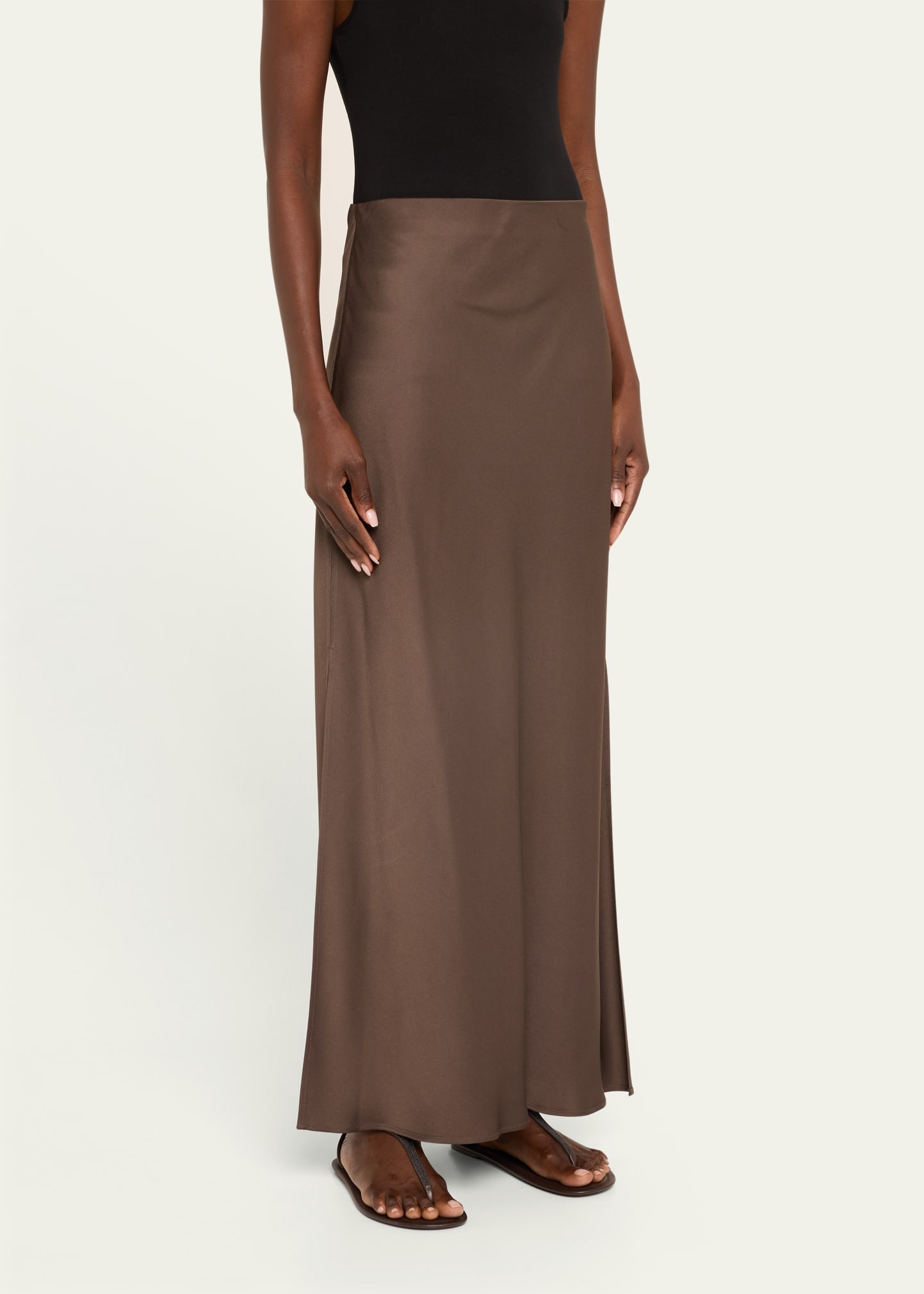 Satin Cady Maxi Pencil Skirt - 4