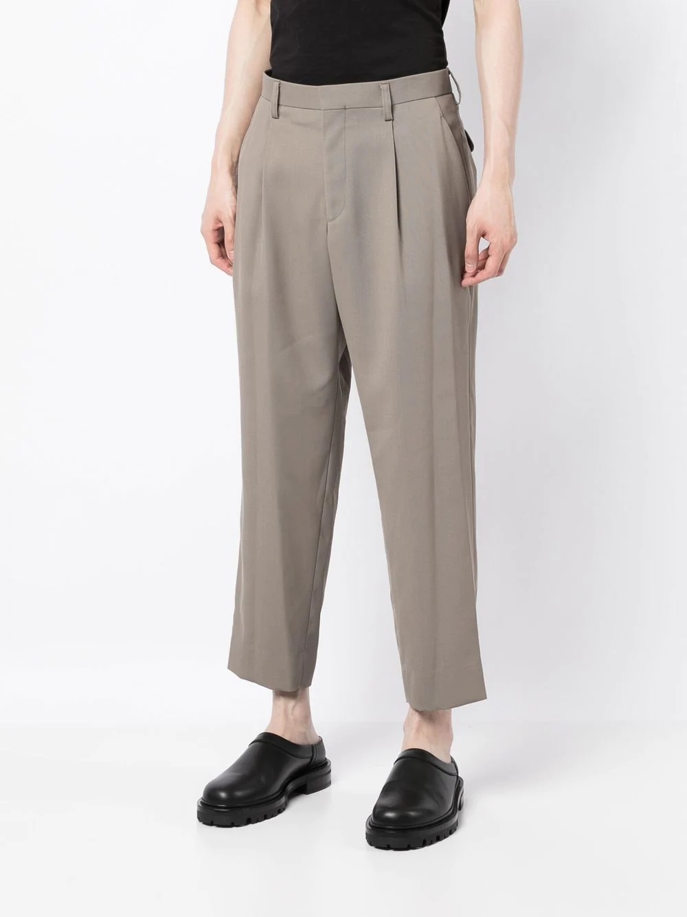 cropped tapered-leg trousers - 3