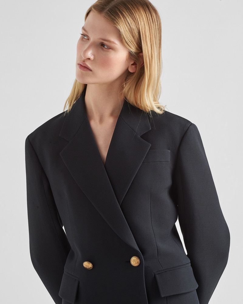Double-breasted tricotine jacket 4