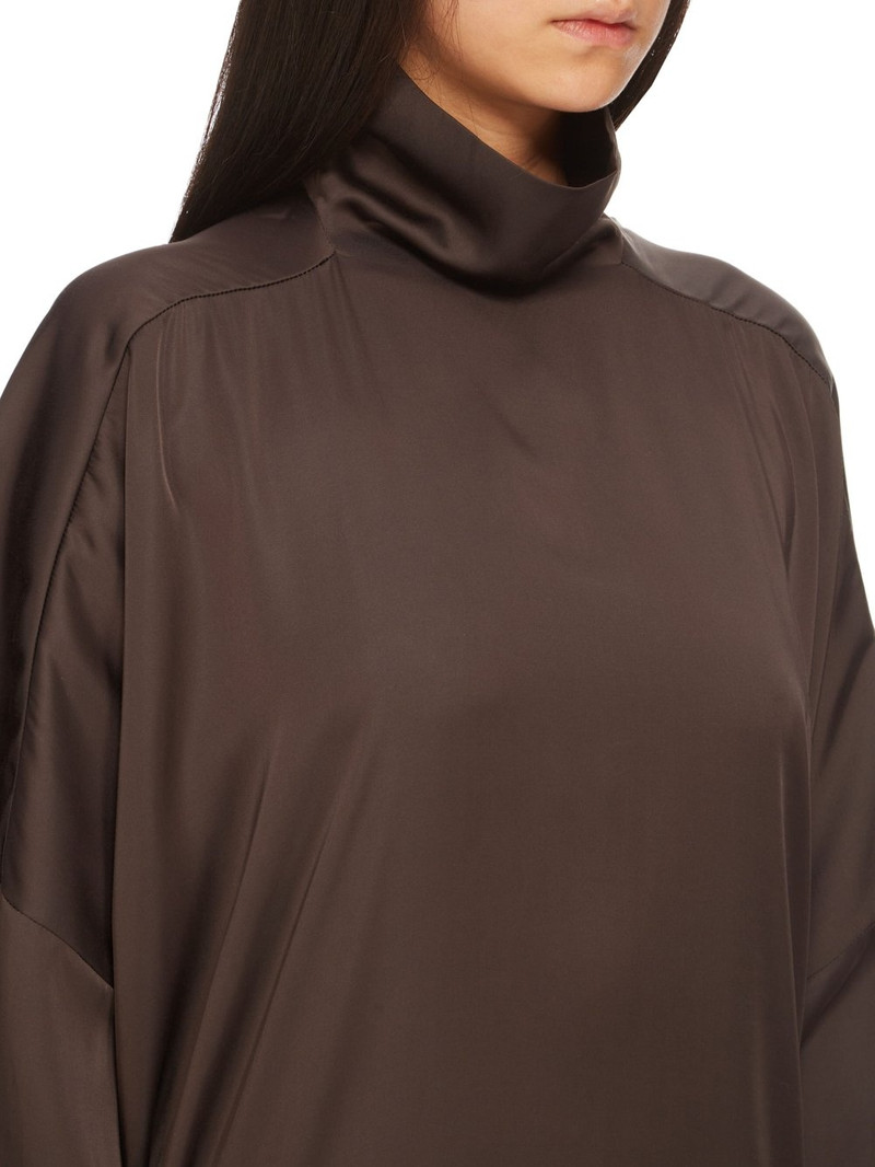 Asymmetric satin turtleneck top 4