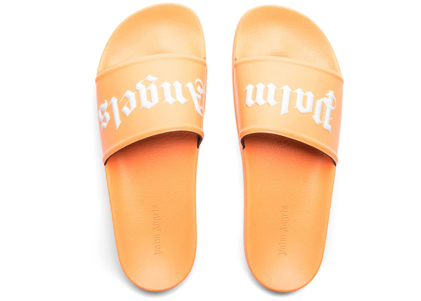 Palm Angels Logo Pool Slides Orange White - 2