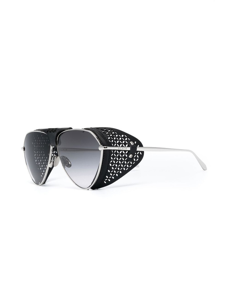 Alaïa tinted-lens leather-side sunglasses outlook