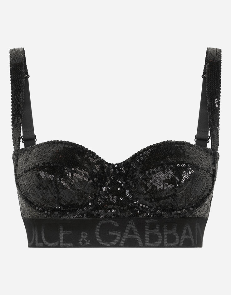 Balconette bra with branded elastic - 1