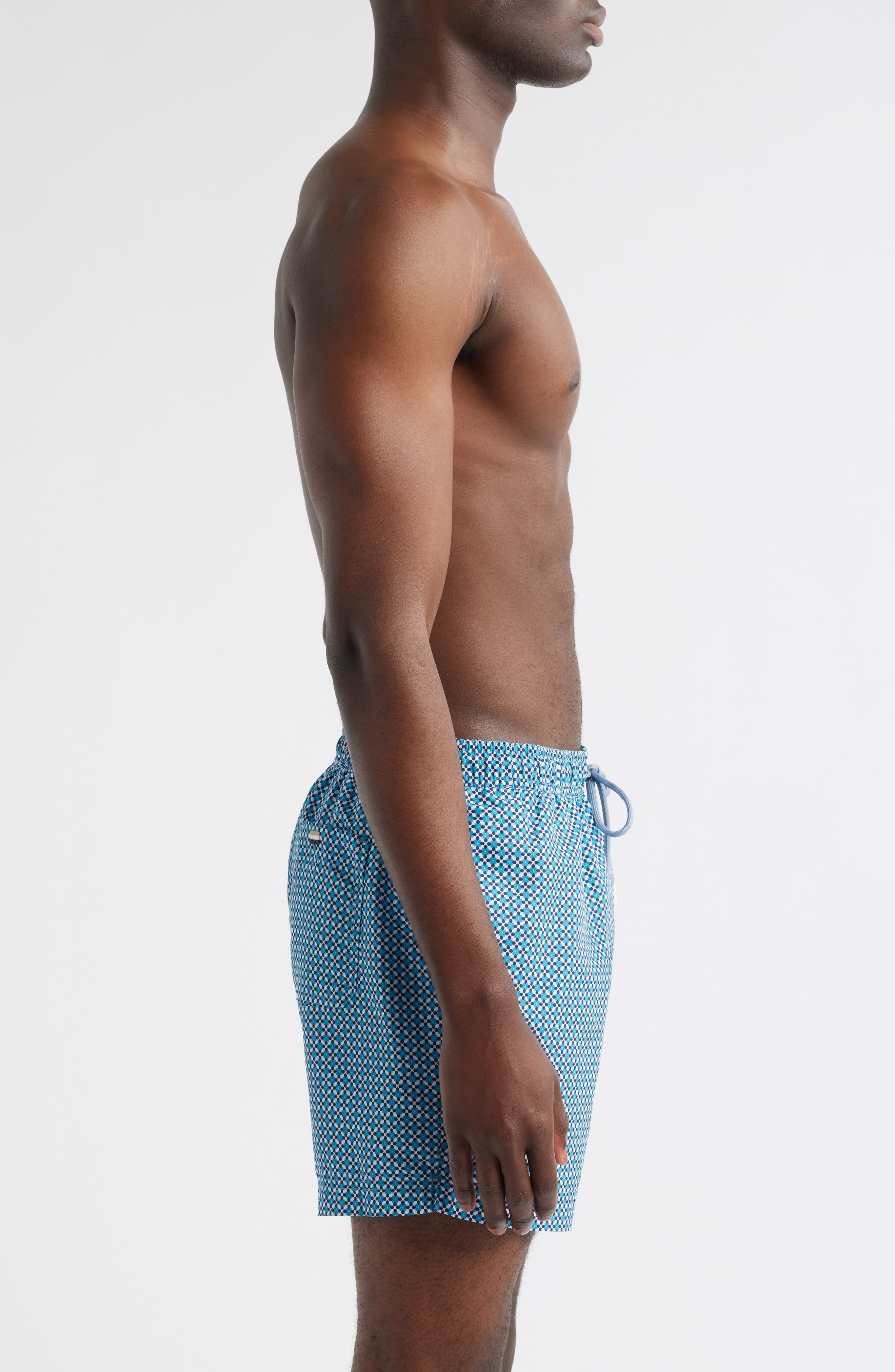 BOSS Vibe Swim Trunks in Open Blue at Nordstrom - 3