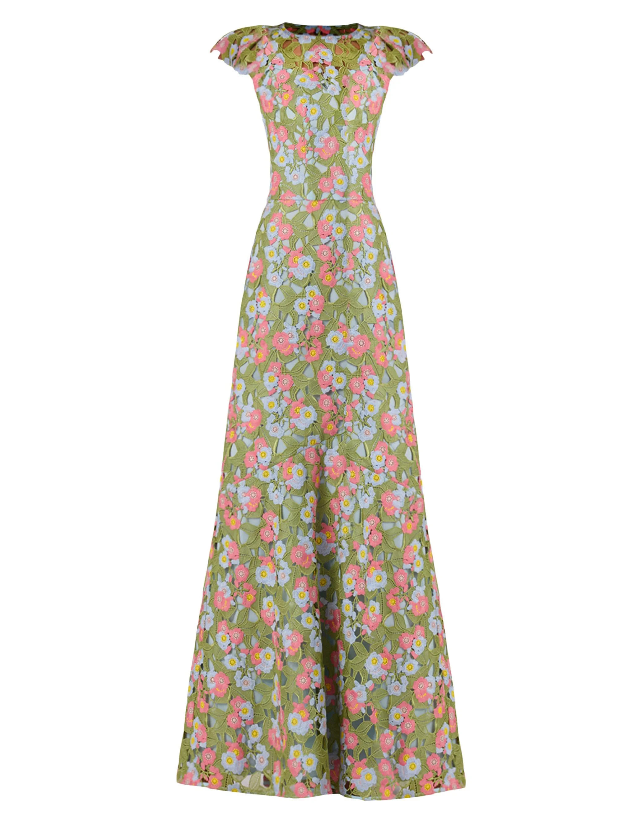 Women's Raven Floral Guipure A-Line Gown - Garden Multi - 1