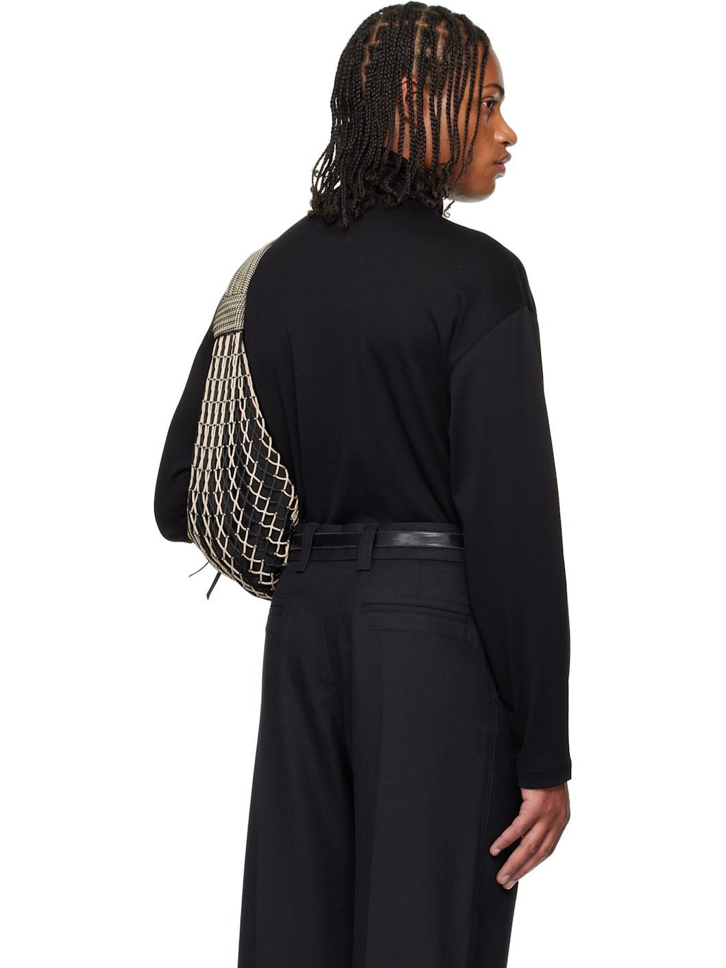 Black Relaxed Mock Neck T-shirt - 3