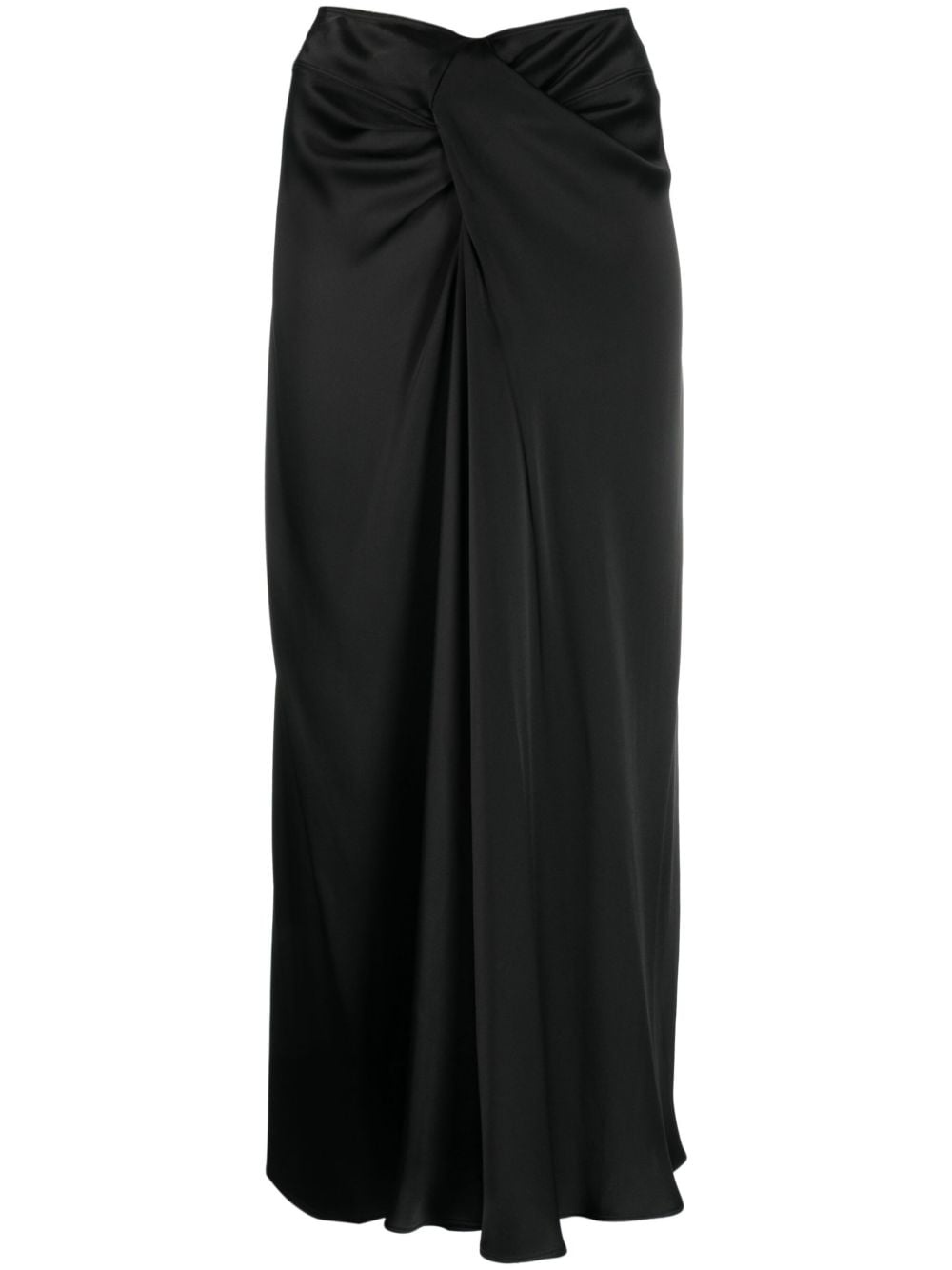 twist-detail draped midi skirt - 1