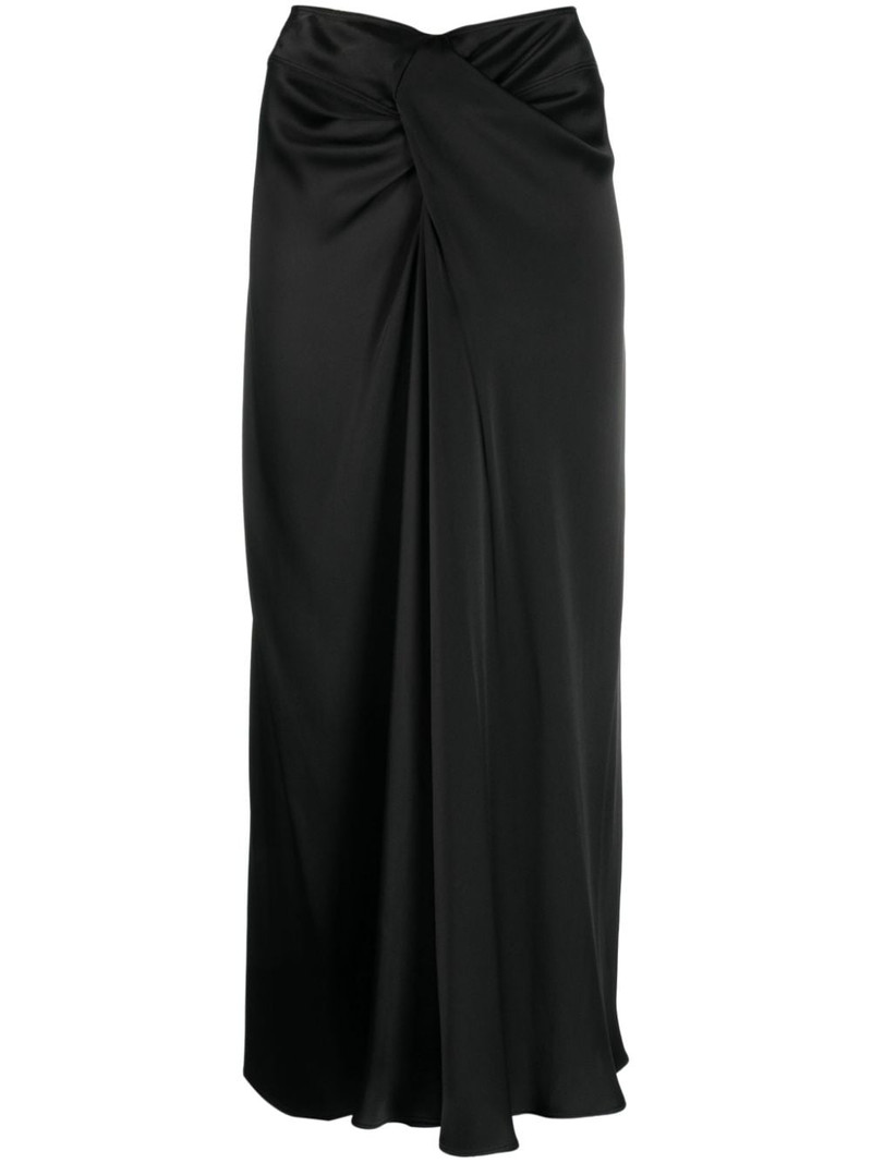 twist-detail draped midi skirt 1