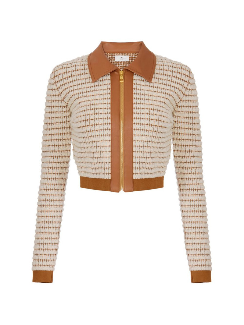 textured zip-up cardigan 1