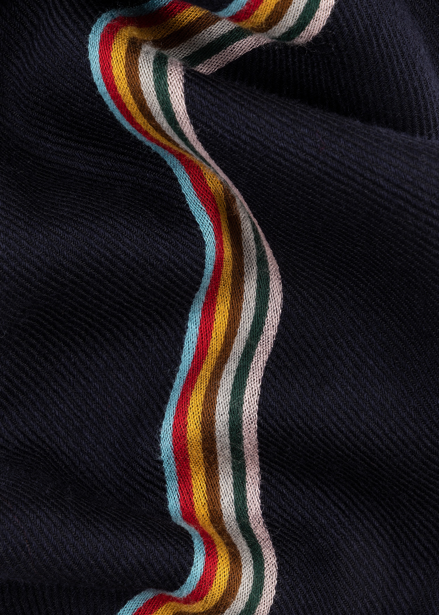 Navy 'Signature Stripe' Skinny Scarf - 4