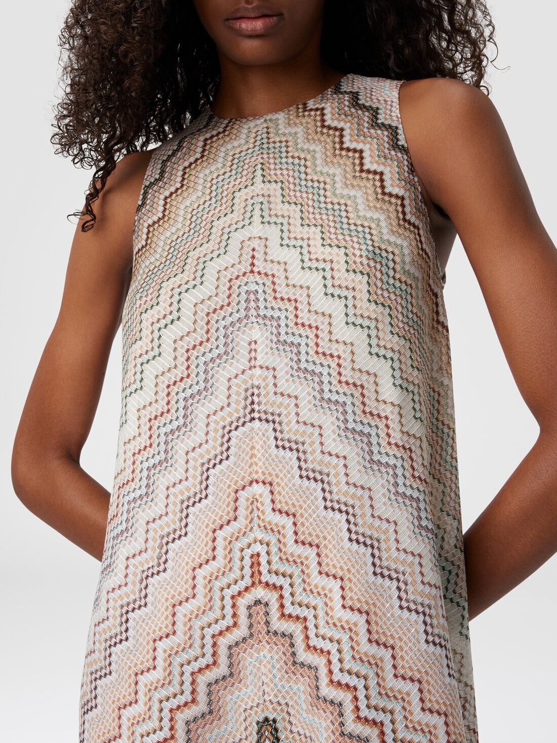 Dégradé zig zag viscose mini-dress - 4