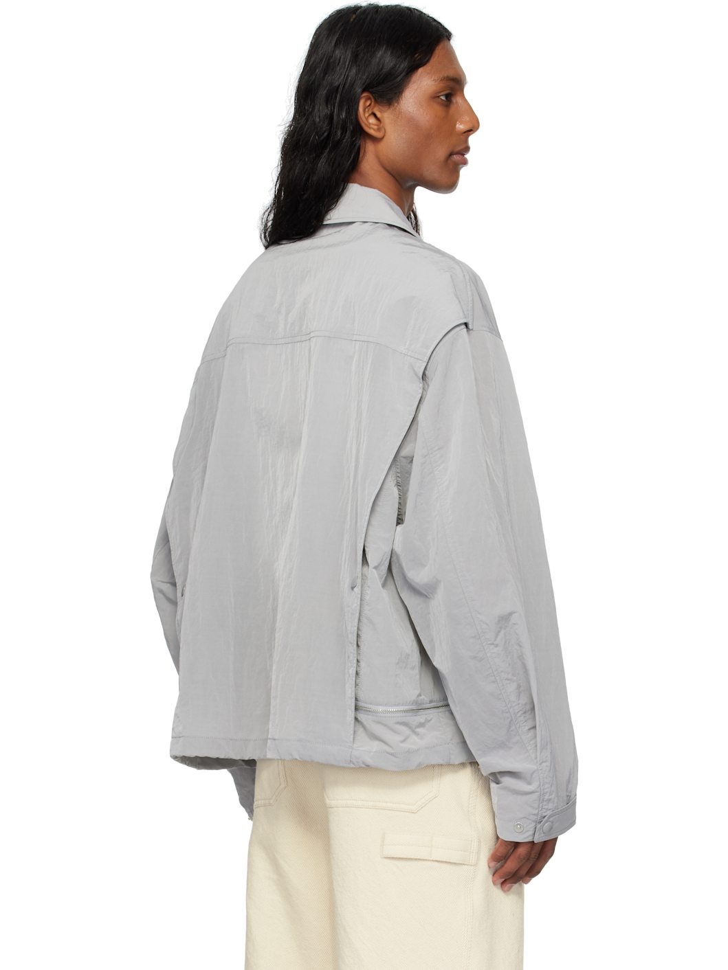 Gray Zipper Light Jacket - 3