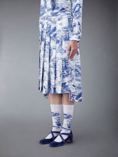 Thom Browne Nautical Silk Twill Toile Pleated Skirt outlook