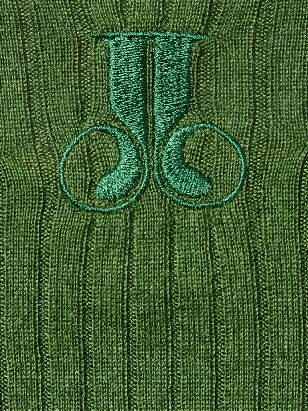 embroidered-logo feather-cuffs sweater - 5