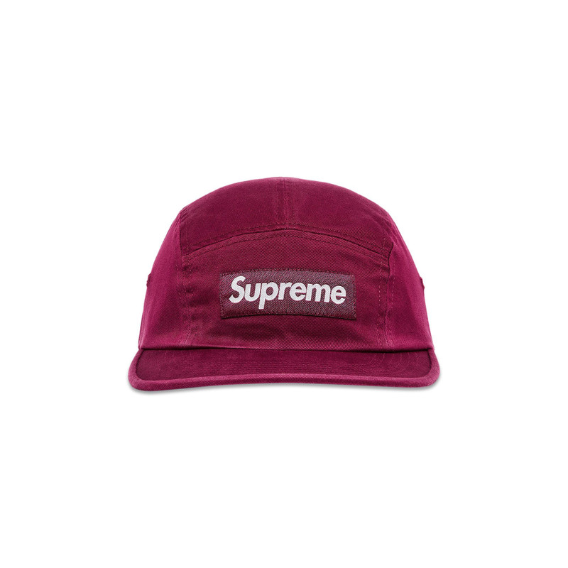 Supreme Washed Chino Twill Camp Cap 'Cranberry' - 1