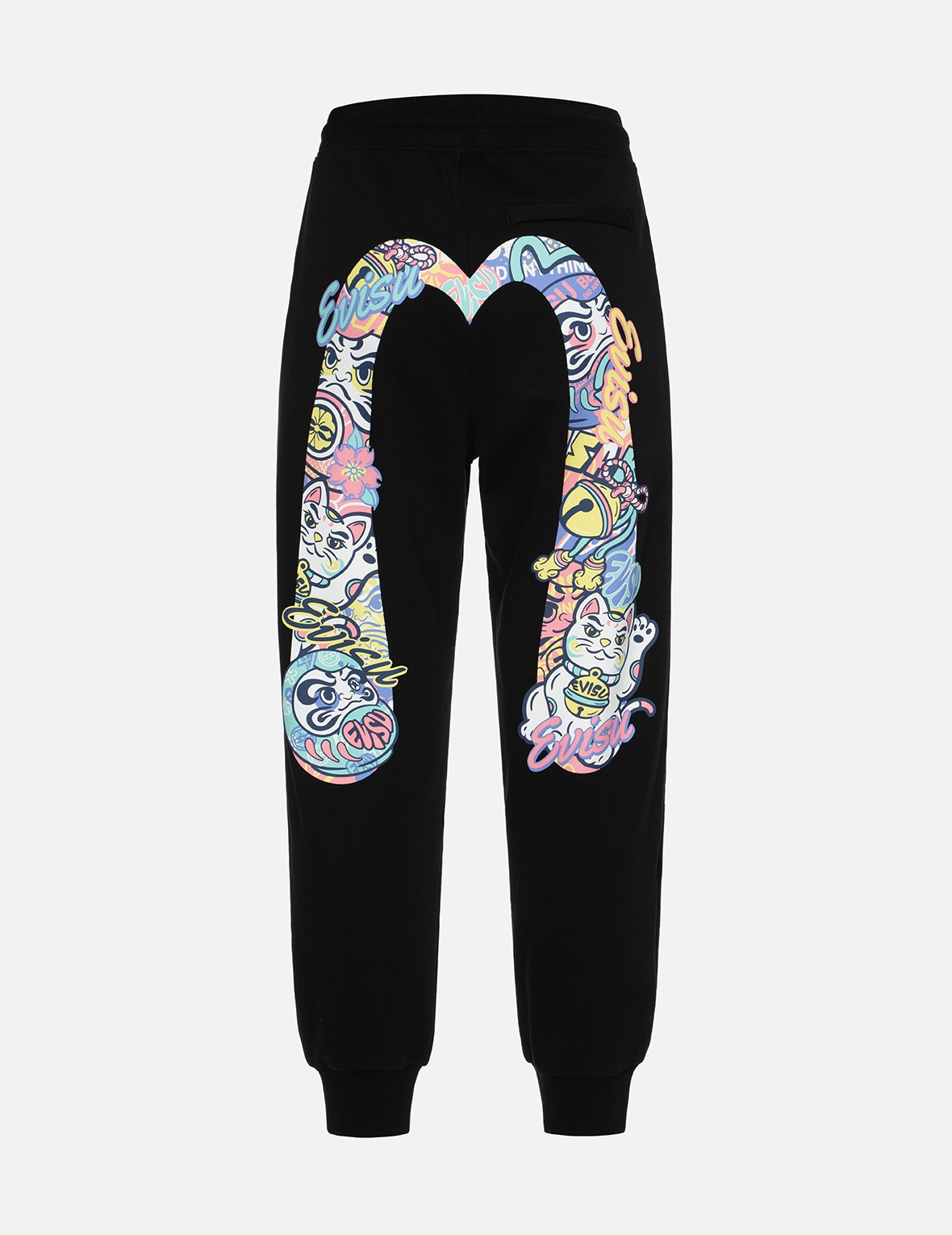 DARUMA AND FORTUNE CAT-PATTERN DAICOCK PRINT REGULAR FIT SWEATPANTS - 1