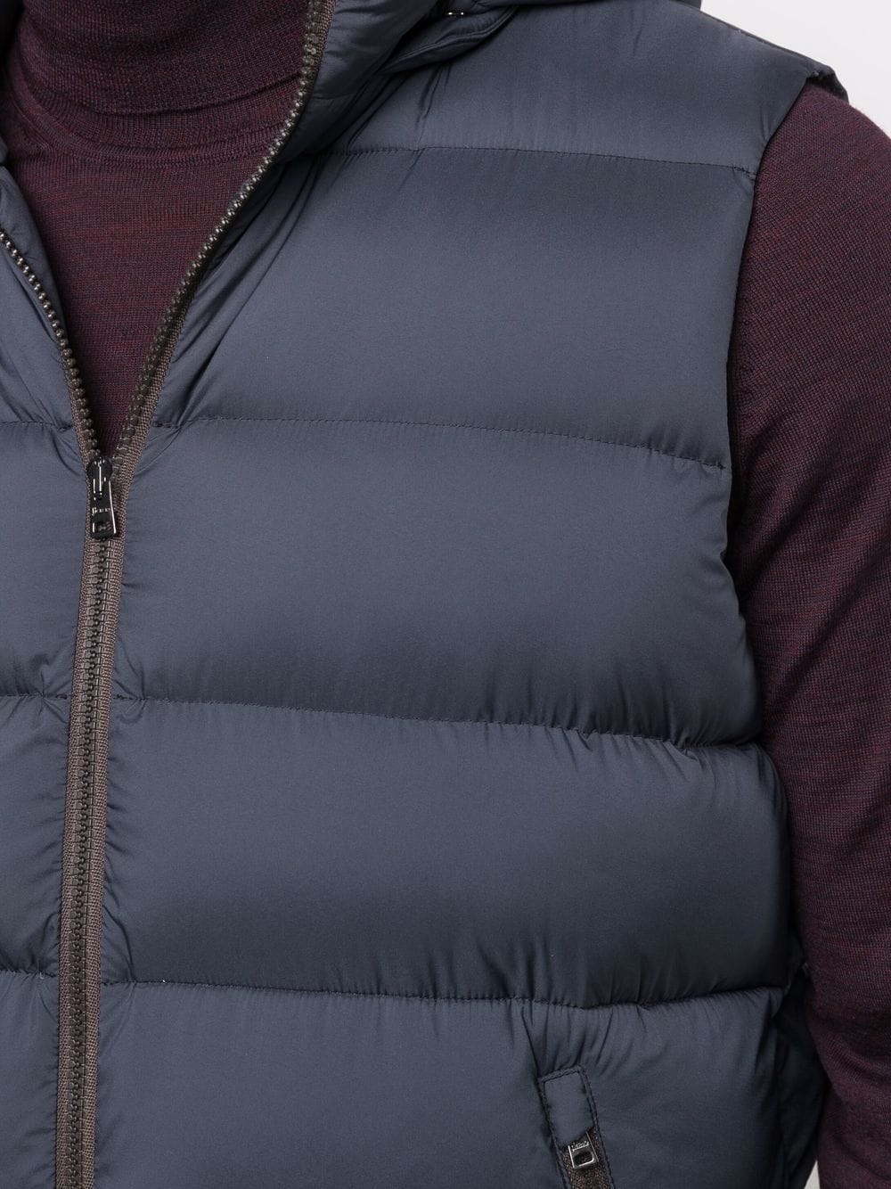 quilted hooded gilet - 5