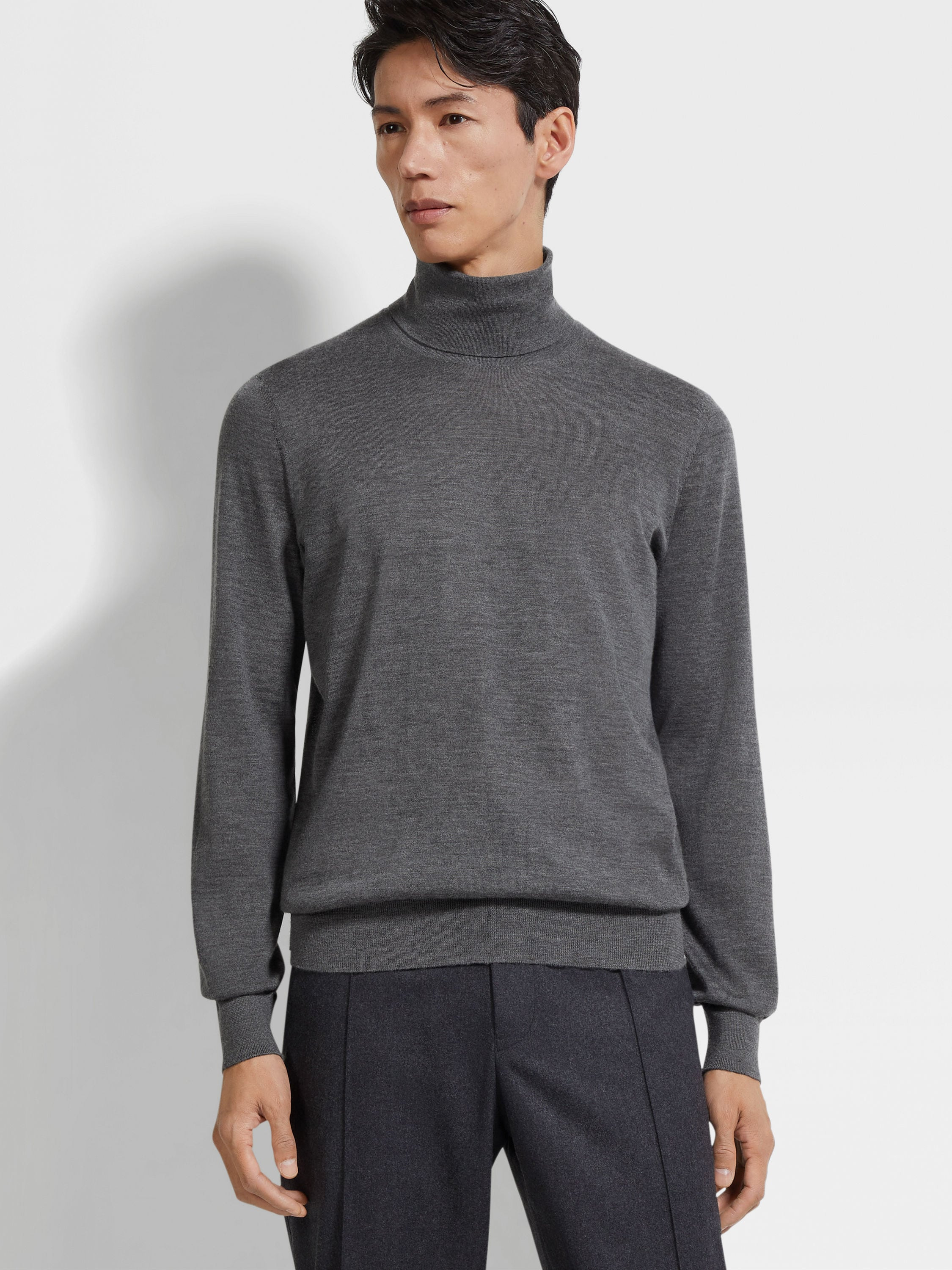GREY MÉLANGE CASHSETA TURTLENECK - 3