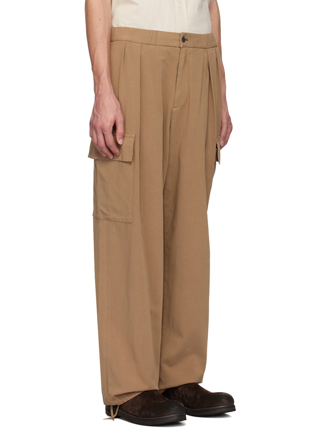 Tan Drawstring Cargo Pants - 2