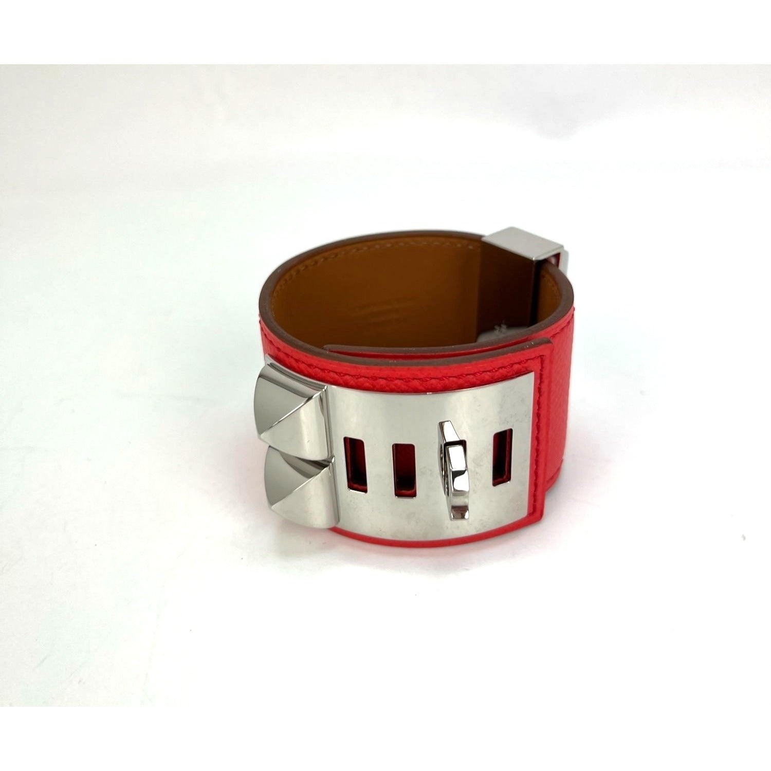 Hermes Leather COLLIER DE CHIEN CDC Rose Jaipur Epsom Bracelet - 7
