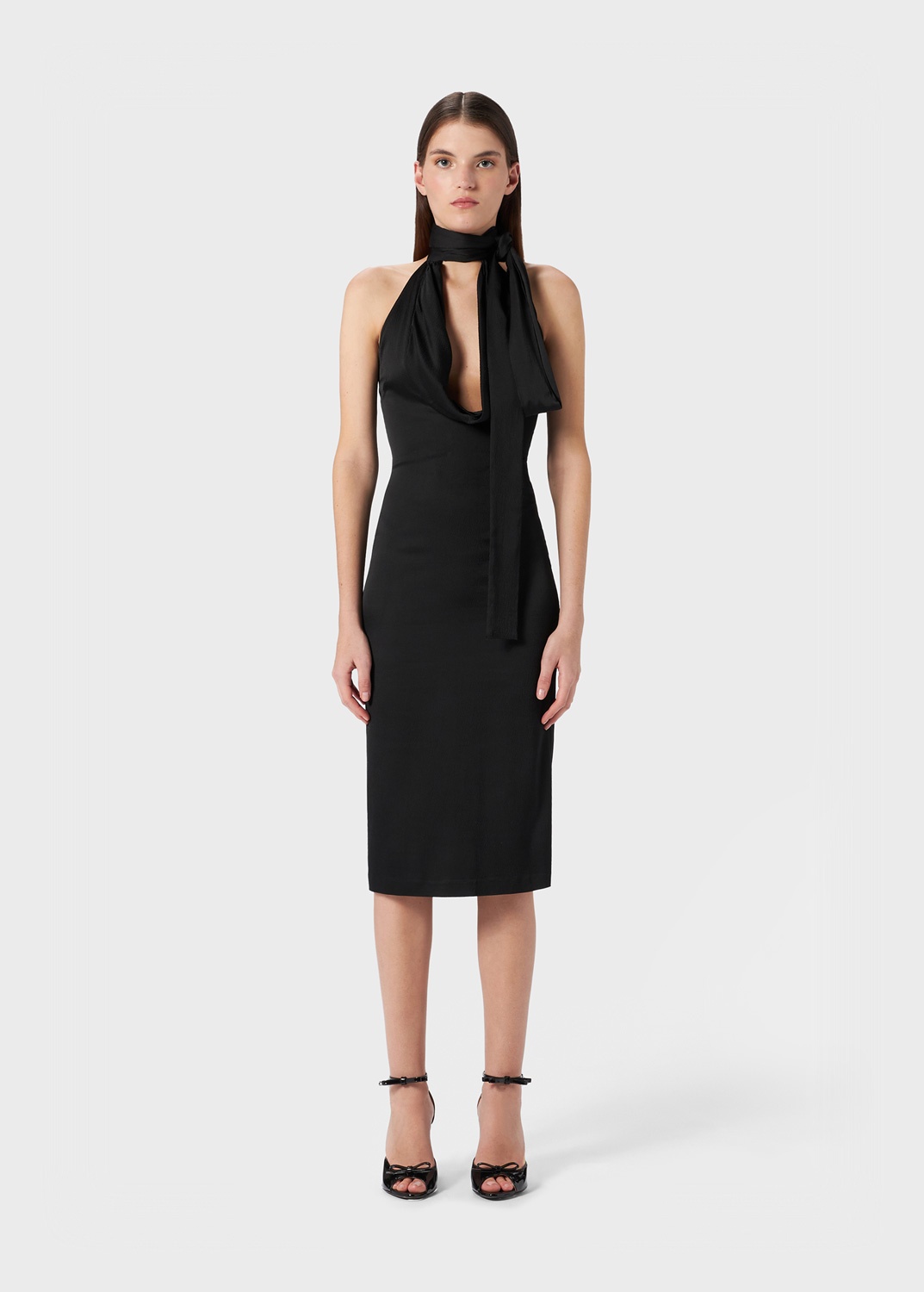 HALTER NECK MIDI DRESS IN VISCOSE - 3