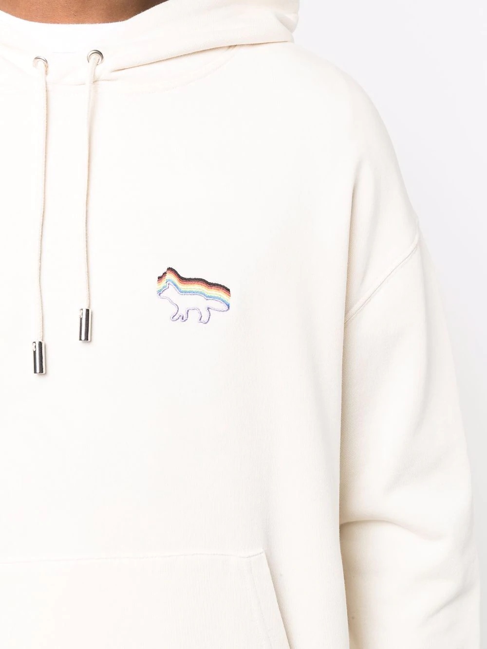 Fox-embroidered pullover hoodie - 6