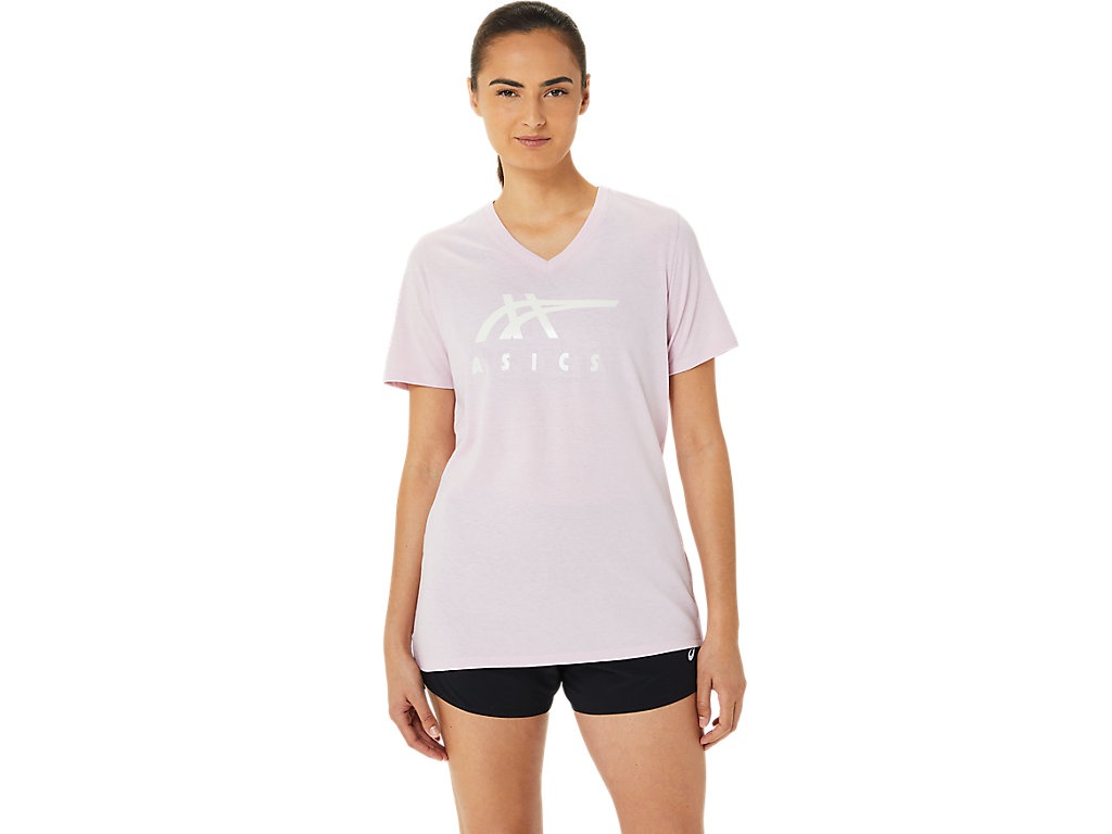 WOMEN'S ASICS STRIPES V-NECK - 6