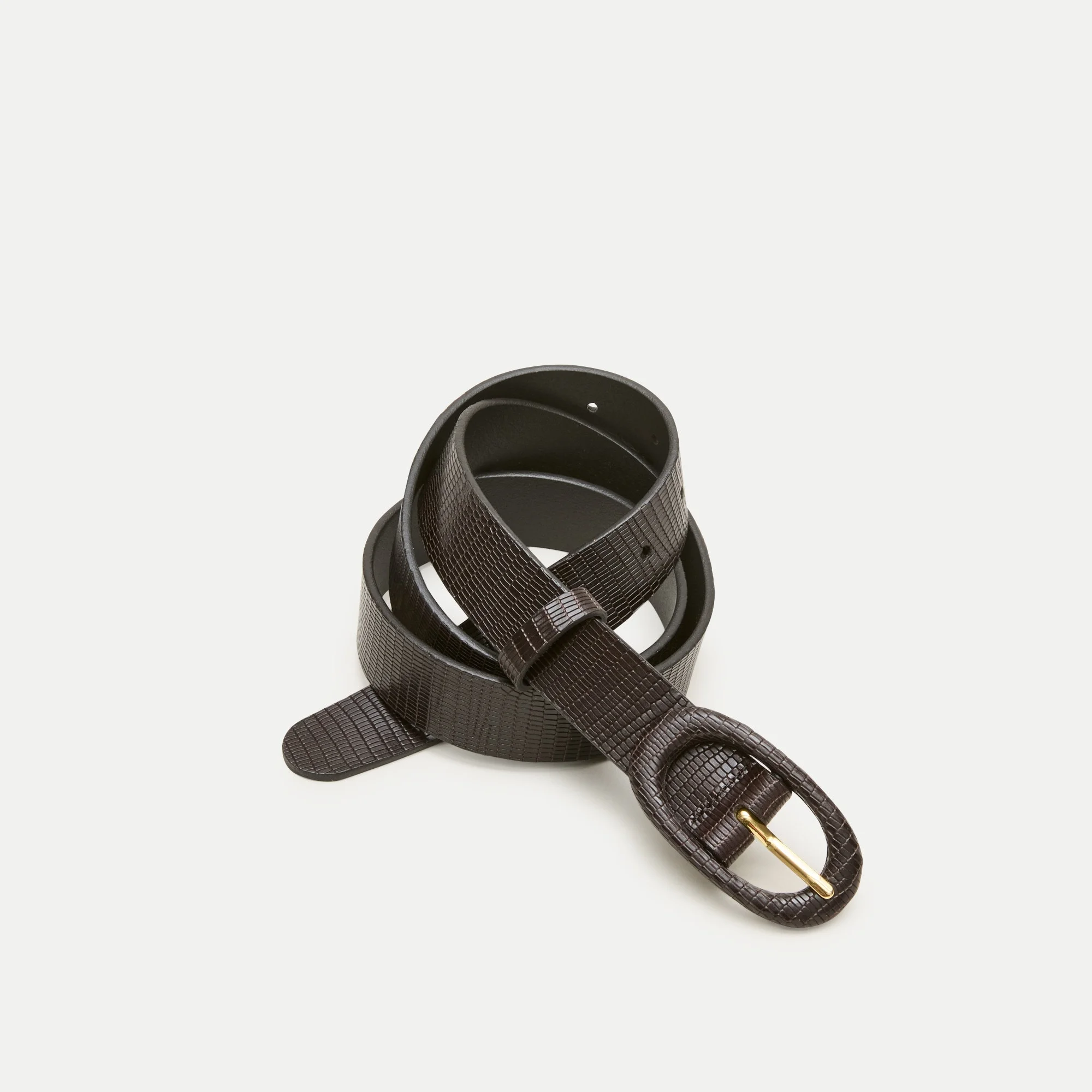 Tonal belt in lizard-embossed leather - 1