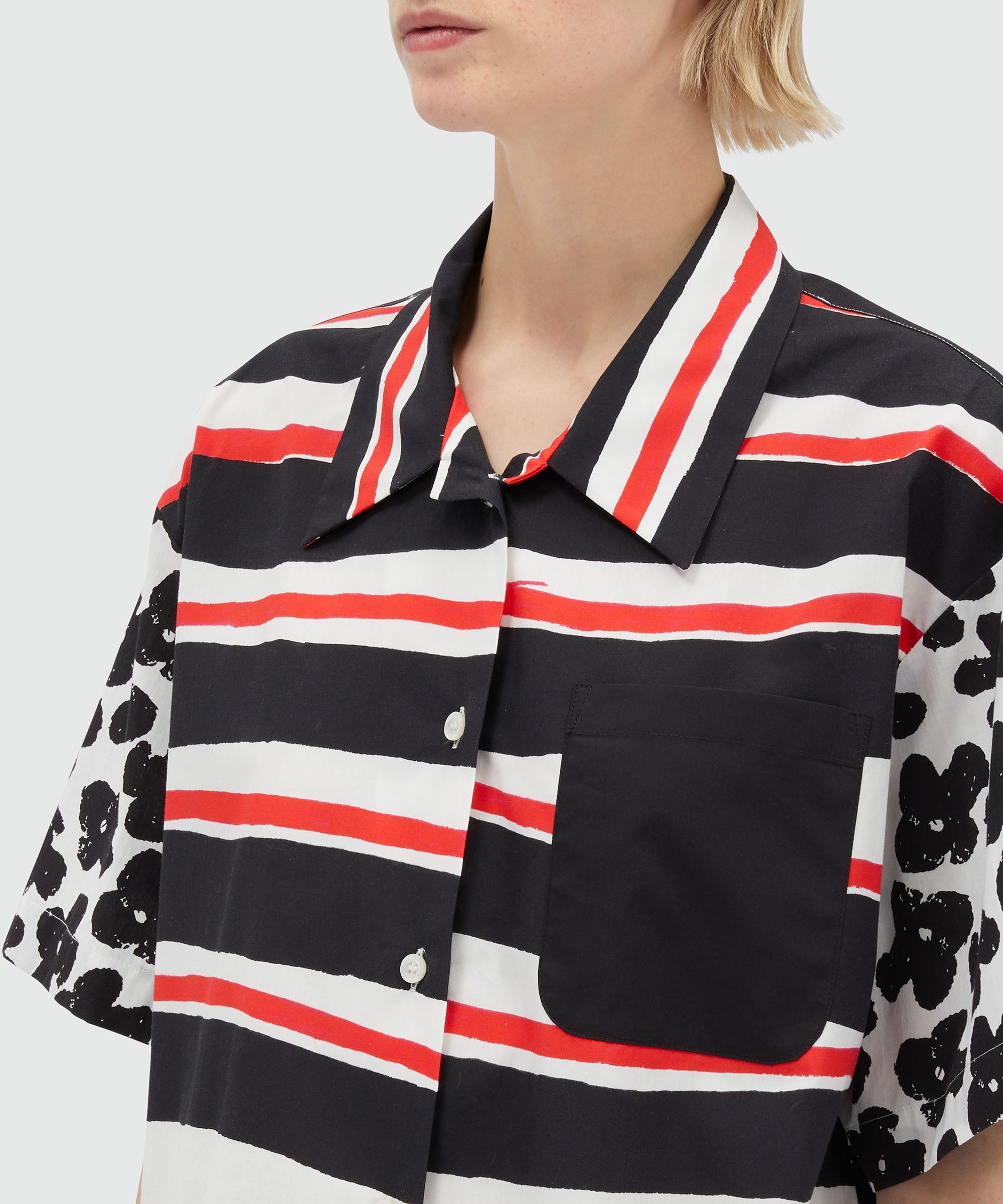 Mixed pattern poplin shirt - 5