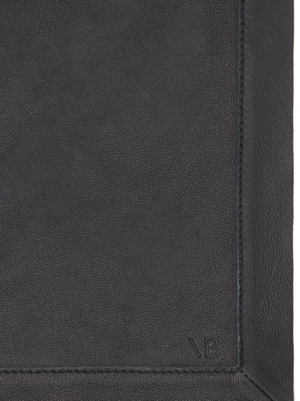 logo-debossed leather scarf - 2