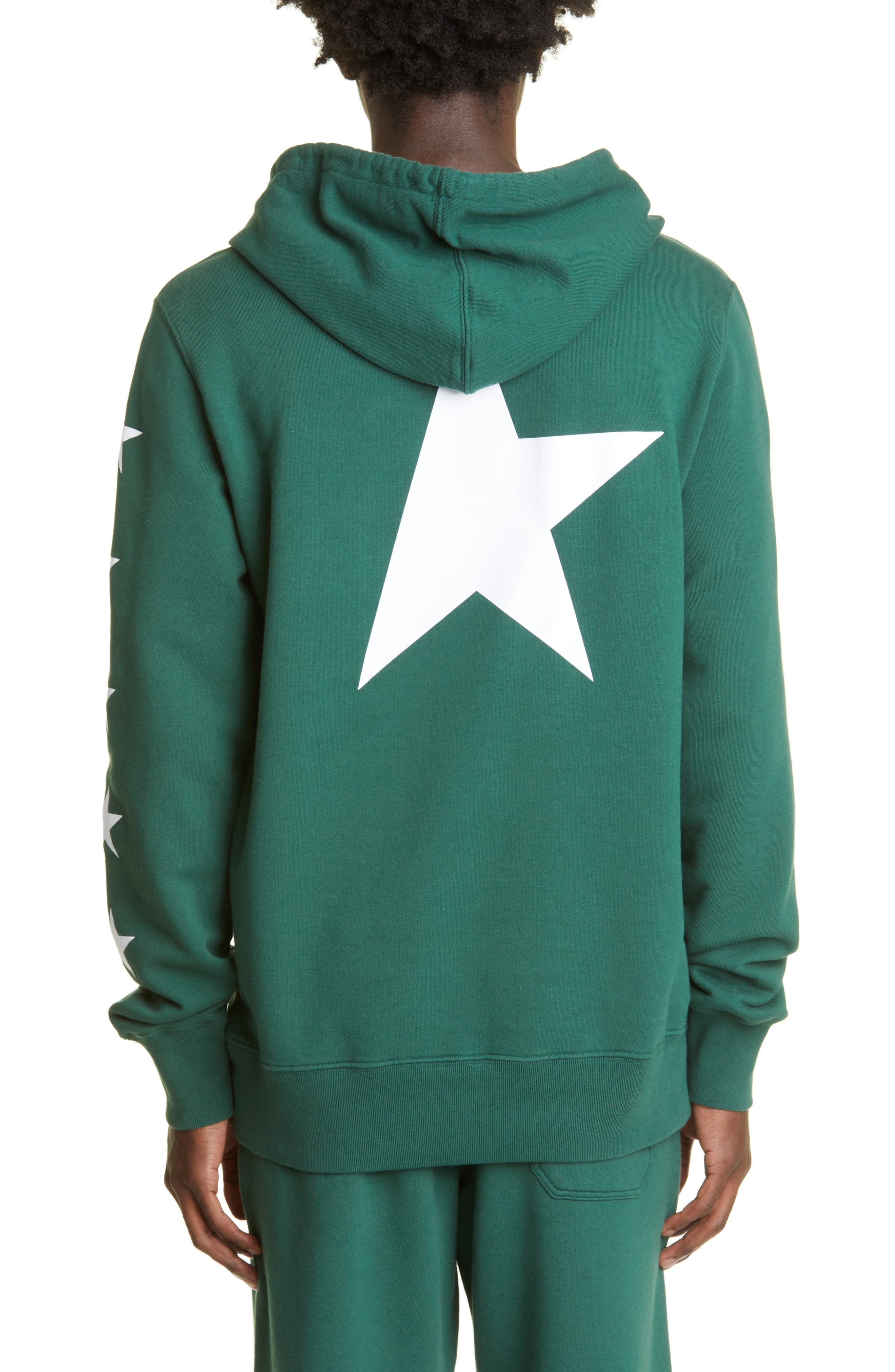Golden Goose Men's Star Cotton Graphic Hoodie in Bright Green/White at Nordstrom - 2