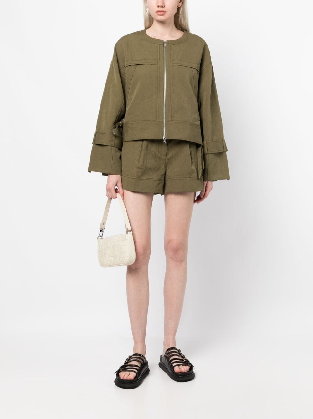 Paperbag cotton-linen shorts - 2