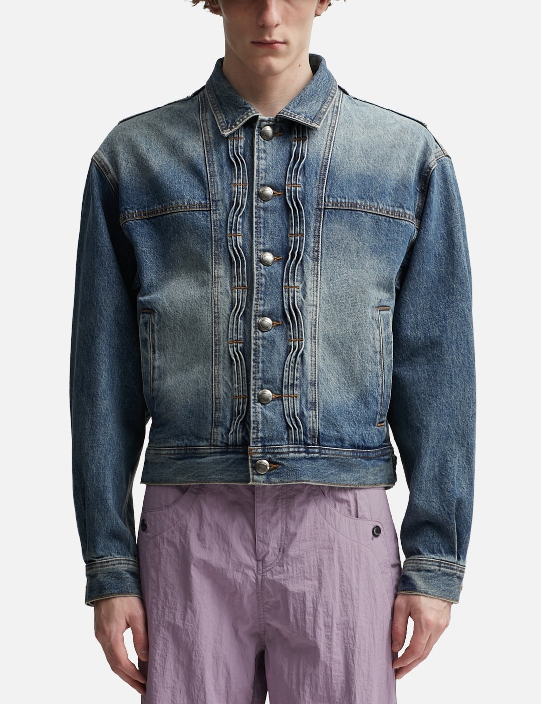 WAVE DENIM BOMBER JACKET - 3