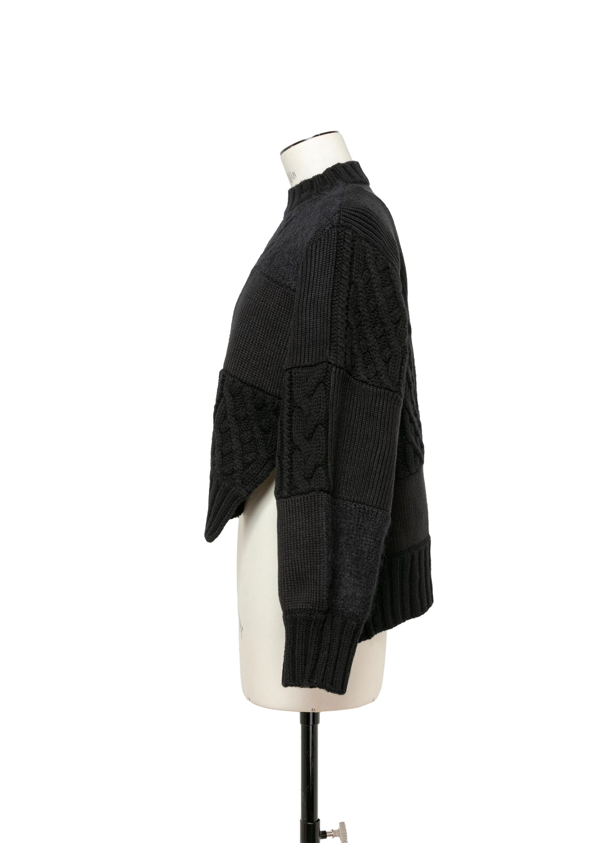 Patchwork Knit Blouson - 3